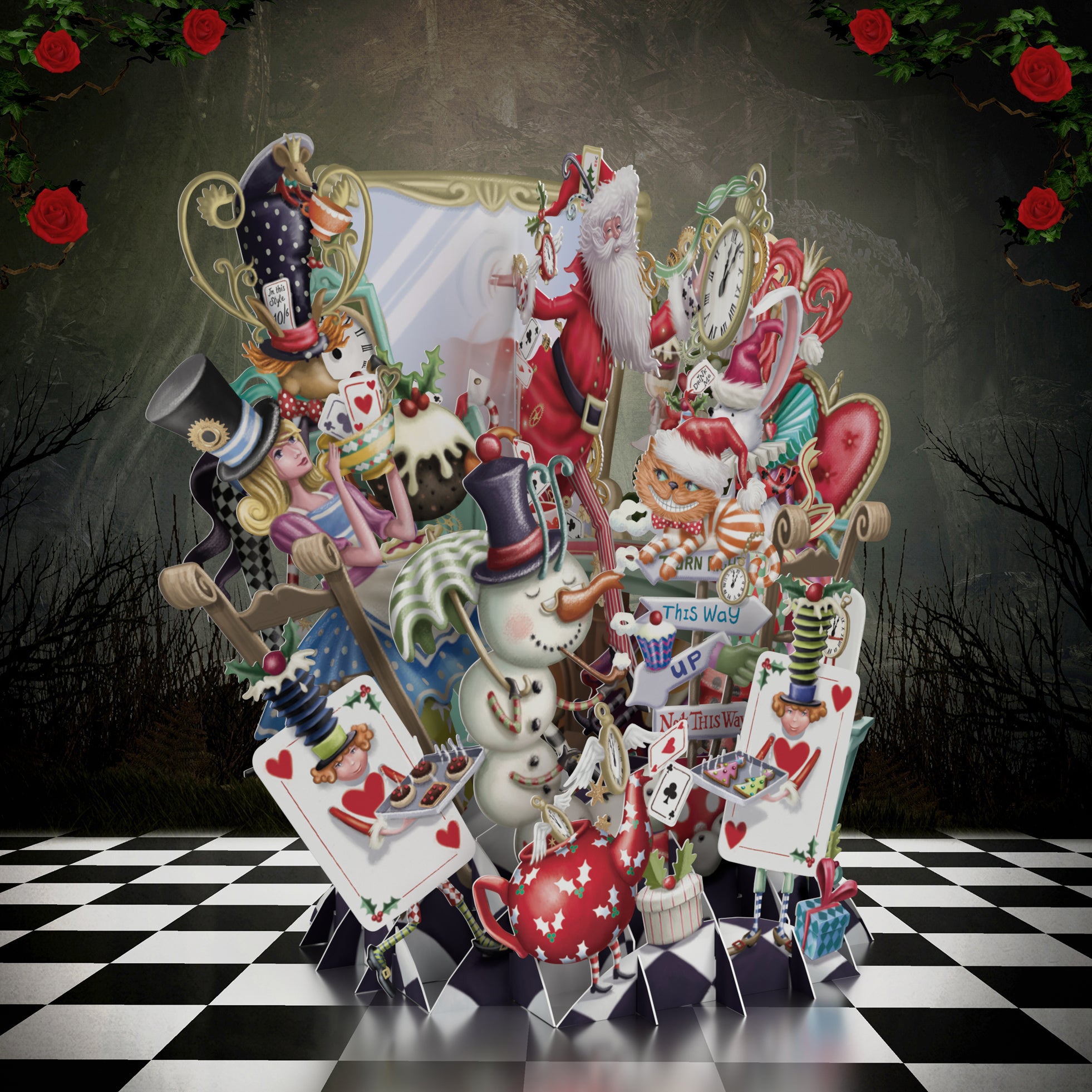 Alice In Wonderland 3D Pop Up card, alice in wonderland Gifts, Greetings  card