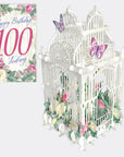 "100 Today Flower Cage" - 3D Pop Up Greetings Card