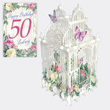 "50 Today Flower Cage" - 3D Pop Up Greetings Card