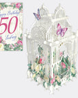 "50 Today Flower Cage" - 3D Pop Up Greetings Card