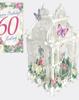 "60 Today Flower Cage" - 3D Pop Up Greetings Card