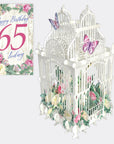 "65 Today Flower Cage" - 3D Pop Up Greetings Card