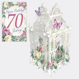 "70 Today Flower Cage" - 3D Pop Up Greetings Card