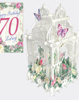 "70 Today Flower Cage" - 3D Pop Up Greetings Card