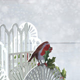 "Robin & Flowers" - 3D Pop Up Christmas Card