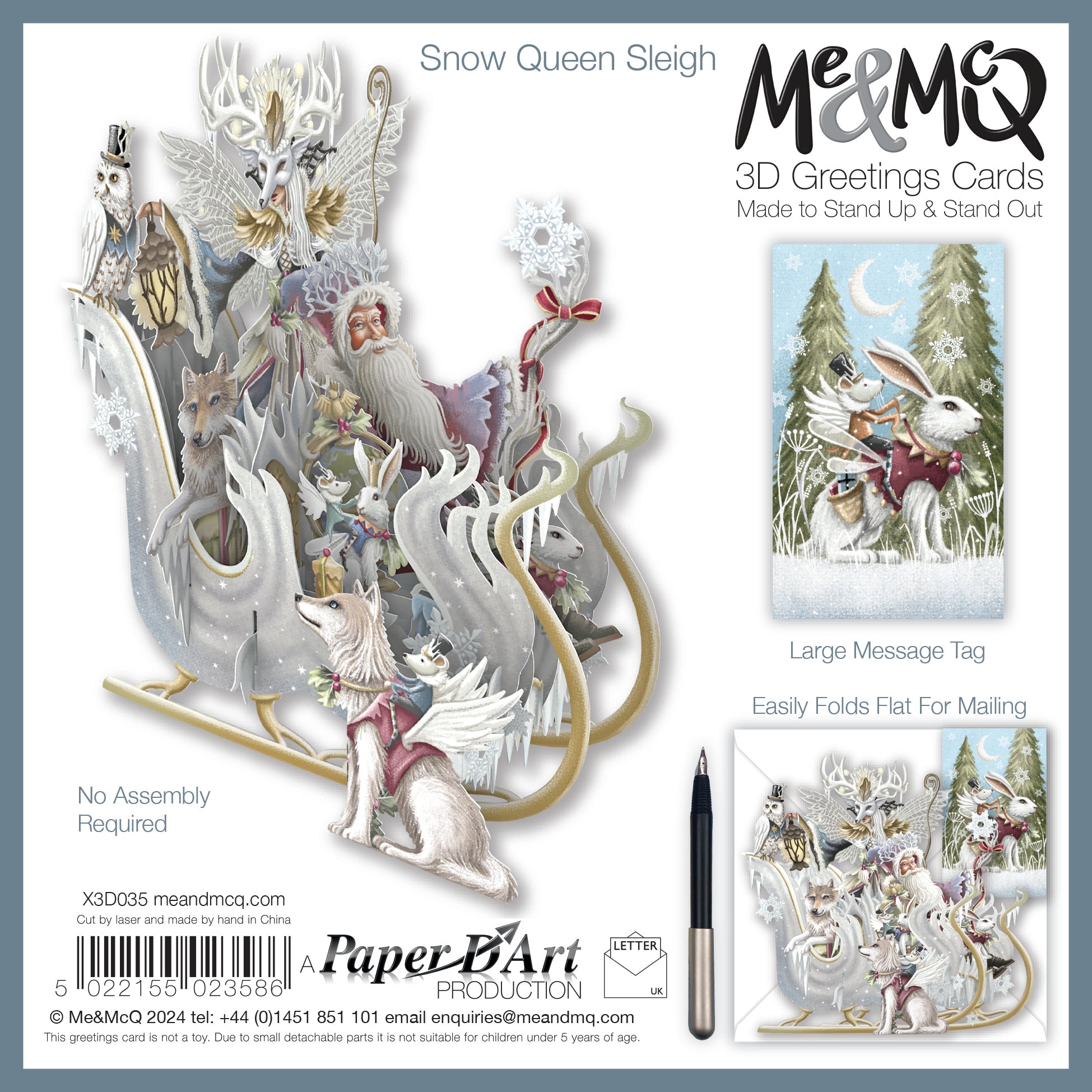 &quot;Snow Queen Sleigh&quot; - 3D Pop Up Christmas Card