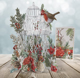 "Christmas Flower Cage" - 3D Pop Up Christmas Card