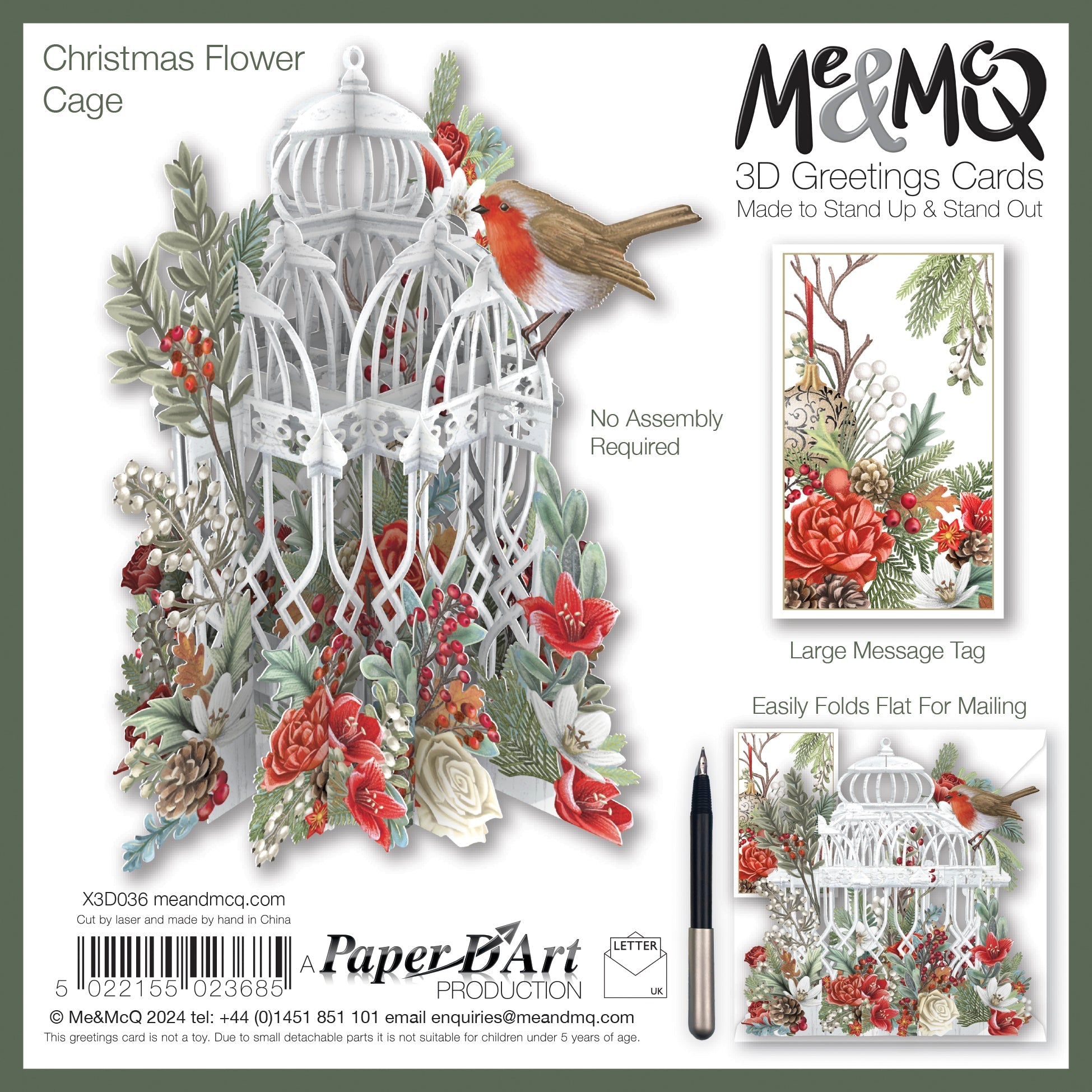 &quot;Christmas Flower Cage&quot; - 3D Pop Up Christmas Card