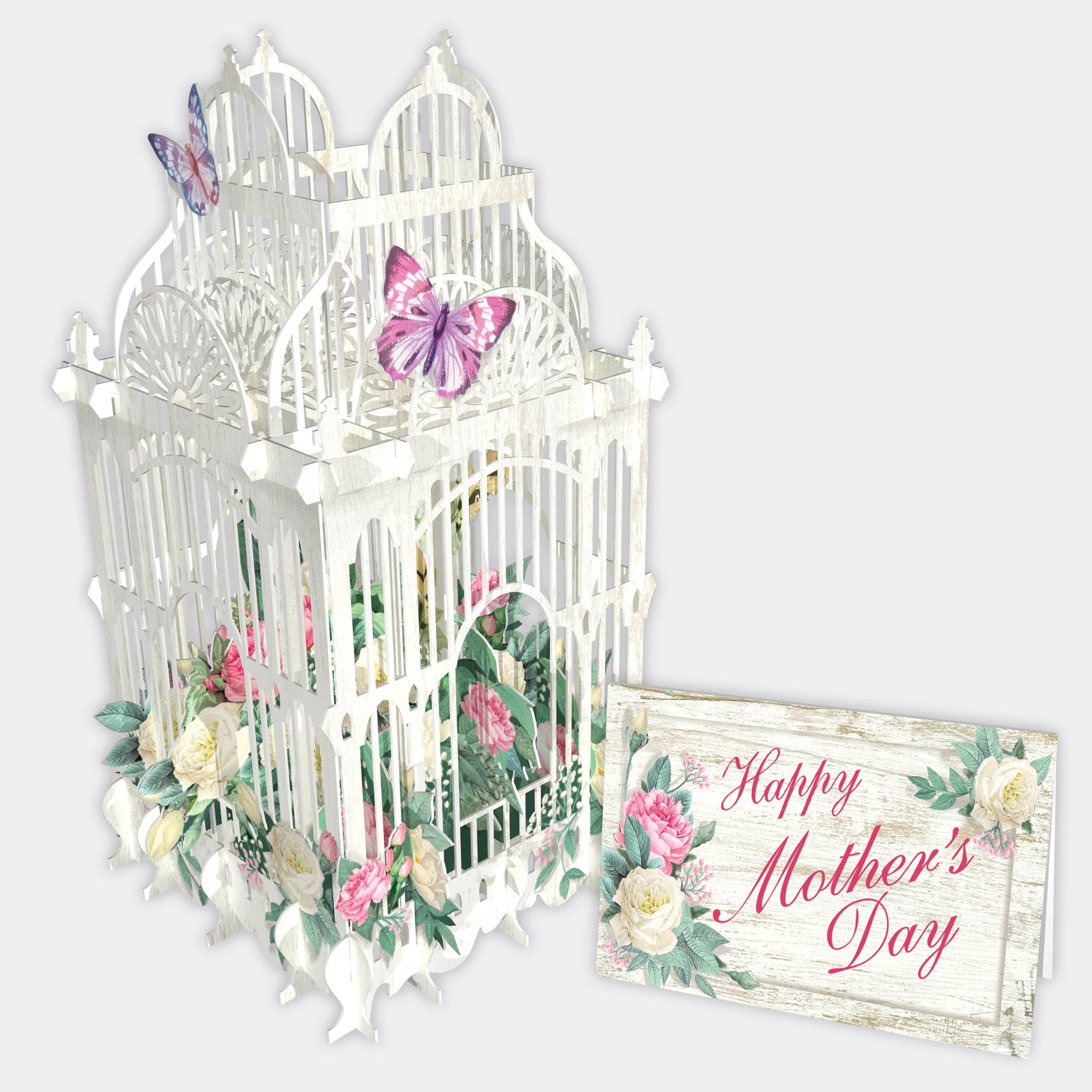 &quot;Mother&#39;s Day Flower Cage&quot; - 3D Pop Up Greetings Card