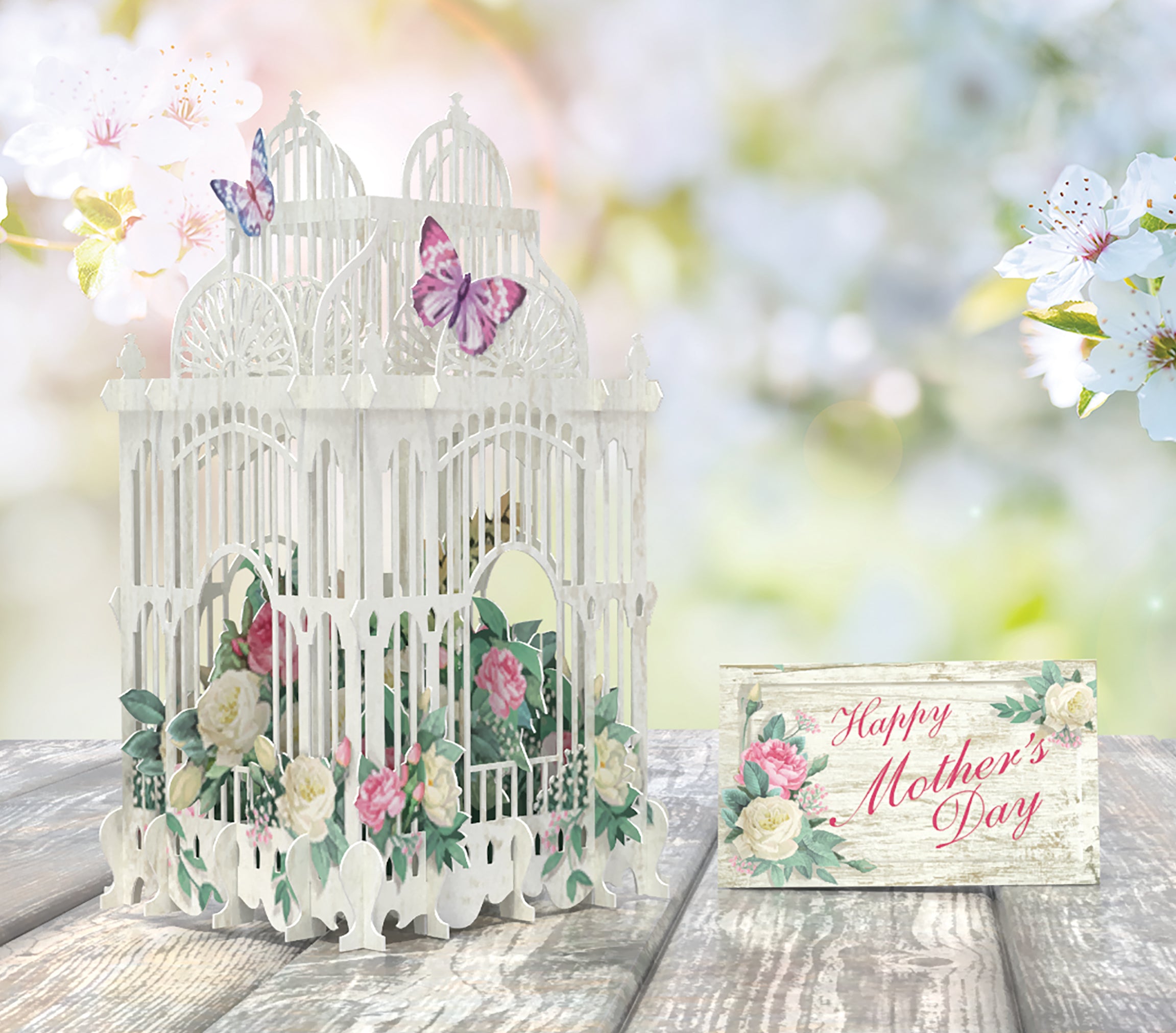 &quot;Mother&#39;s Day Flower Cage&quot; - 3D Pop Up Greetings Card