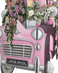 "Mother's Day Pink Flower Car" - 3D Pop Up Greetings Card