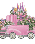 "Mother's Day Pink Flower Car" - 3D Pop Up Greetings Card