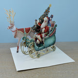 "Santa's Sleigh" - 3D Pop Up Christmas Card