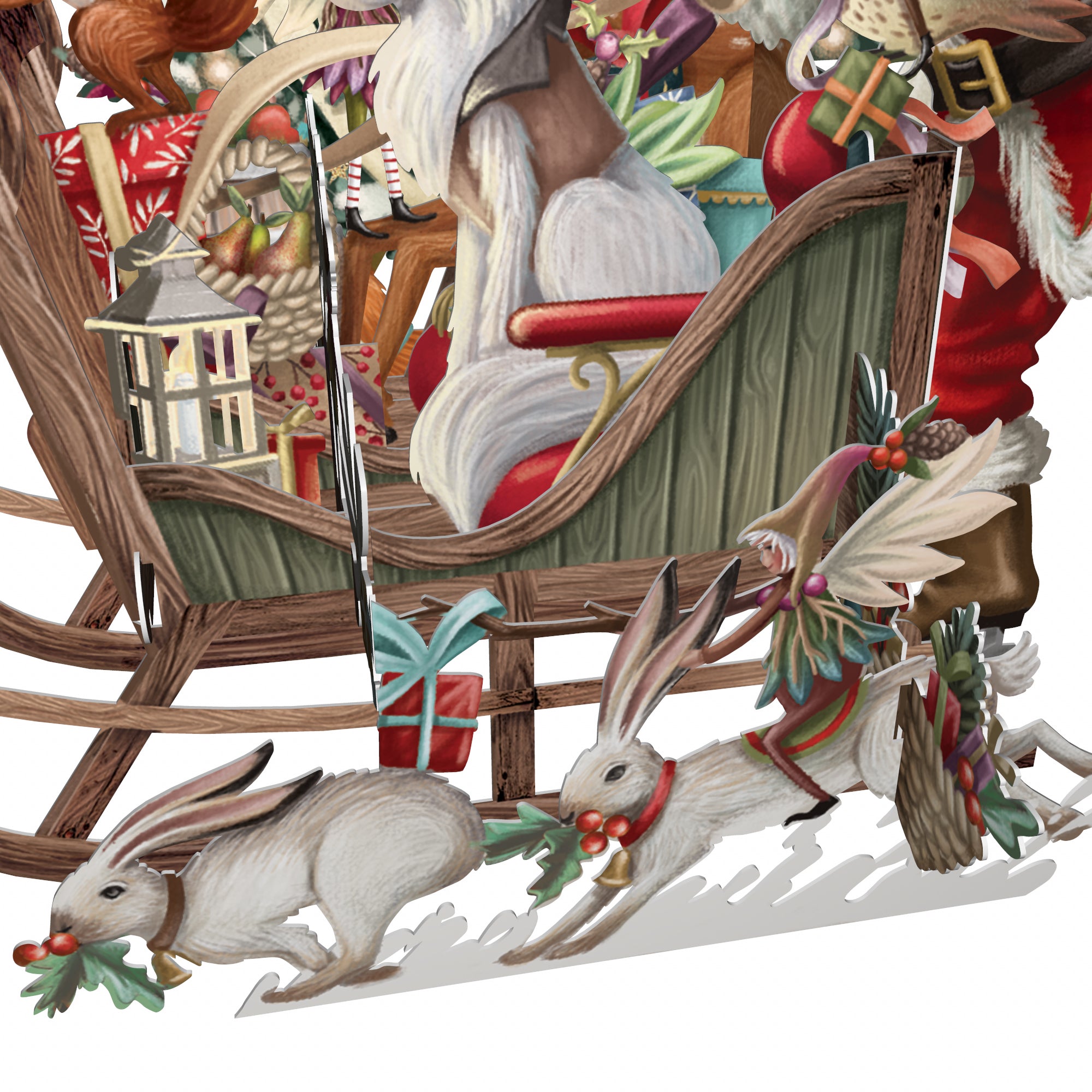 &quot;Woodland Sleigh&quot; - 3D Pop Up Christmas Card